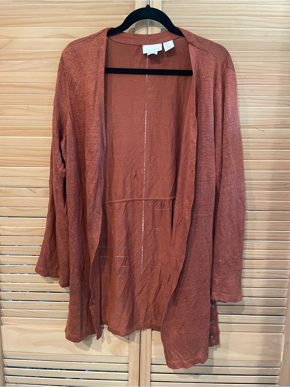 Cynthia Rowley Women's Open-Front Rust Cardigan